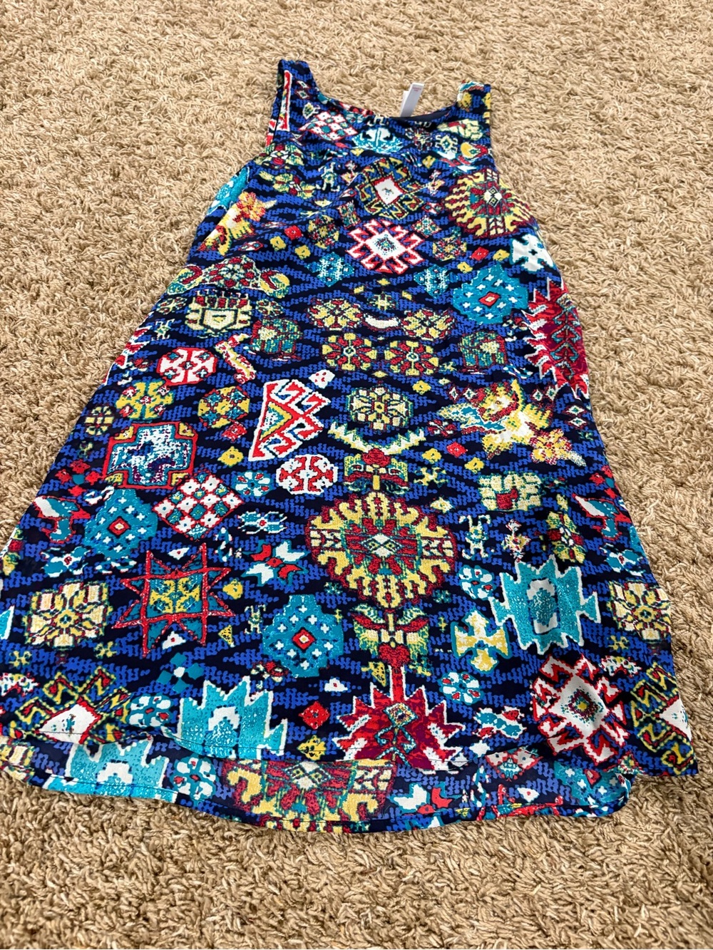 Xhiliaration Blue Print Dress Small
